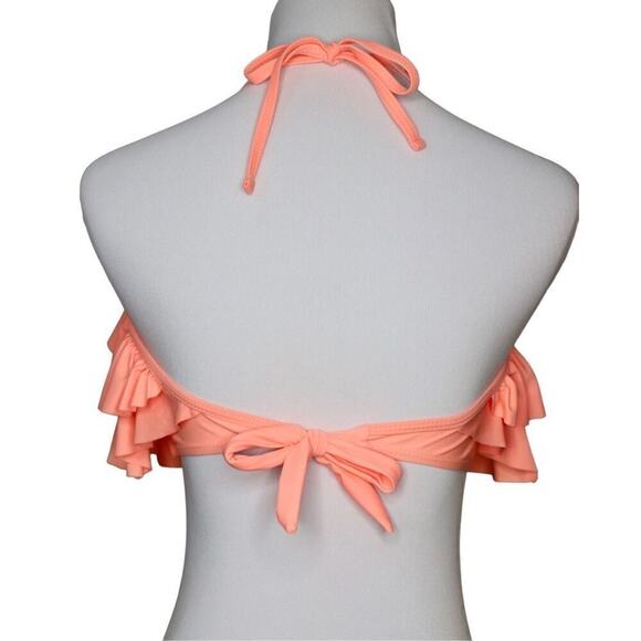 Ruffled‎ Tiered Peach Halter Swim Top Swimwear MEDIUM Cottage Pastels Poolcore - Picture 3 of 8